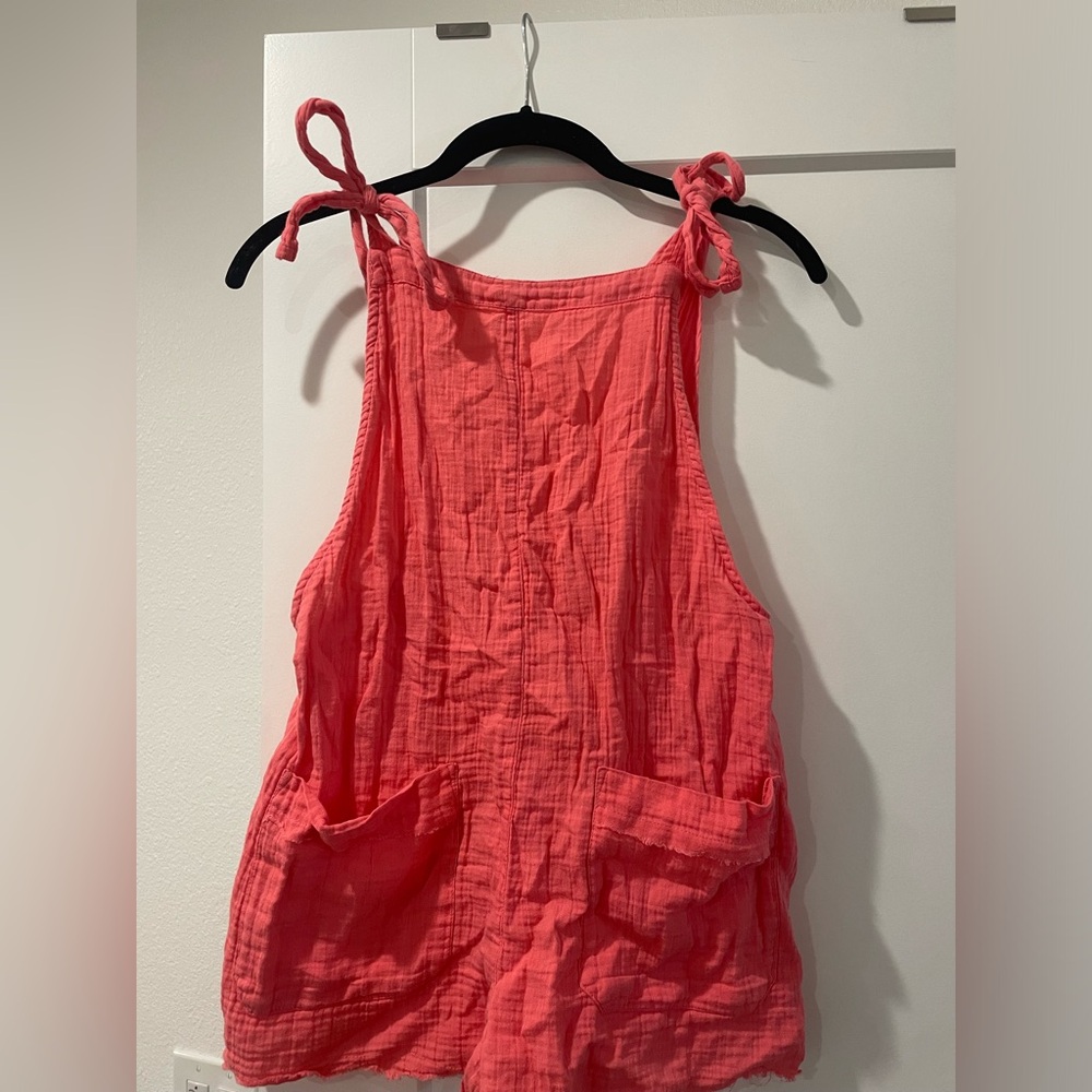 Pink tie romper